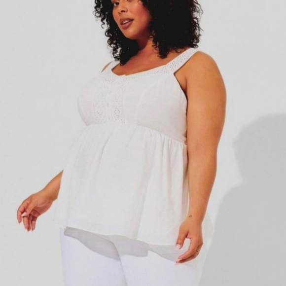 ❤️NWT VINTAGE TORRID BABYDOLL TANK - 100% COTTON - SWEETHEART NECK BUTTON CAMI - Picture 10 of 14